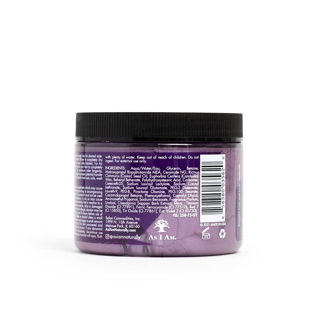 Purple jar with black lid on a white background