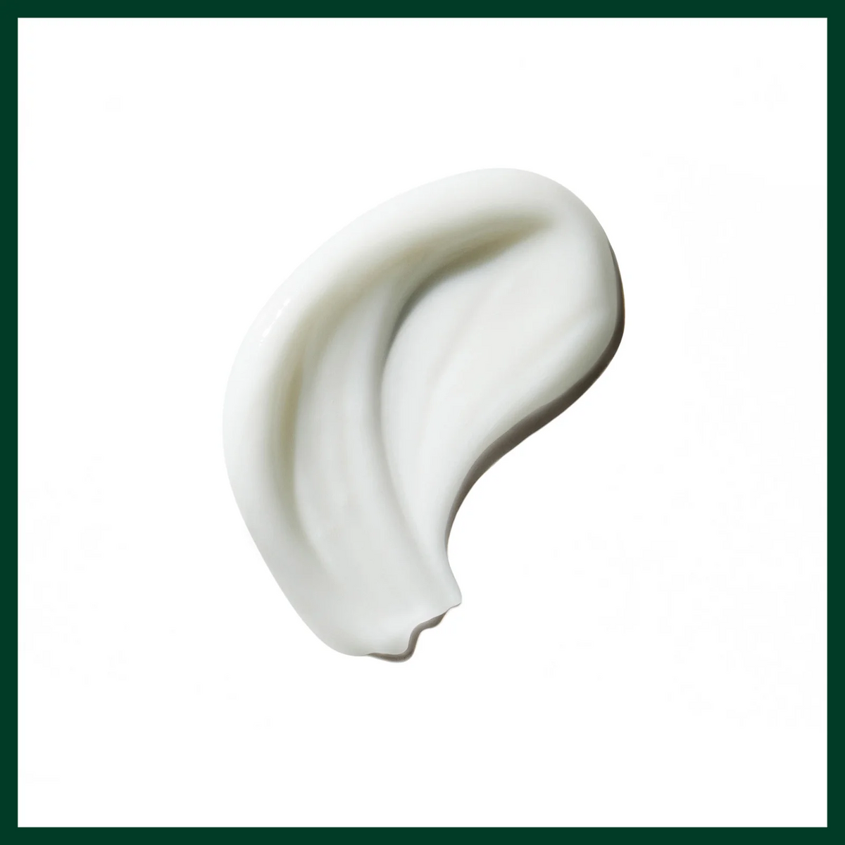 White cream swatch on a white background