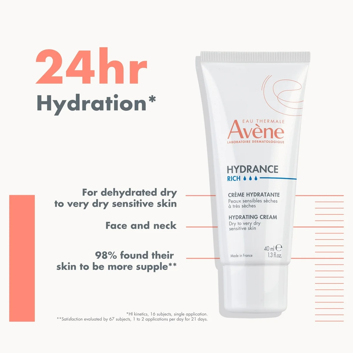 Avene Hydrance Rich Hydrating Cream for Dehydrated Skin 40ml