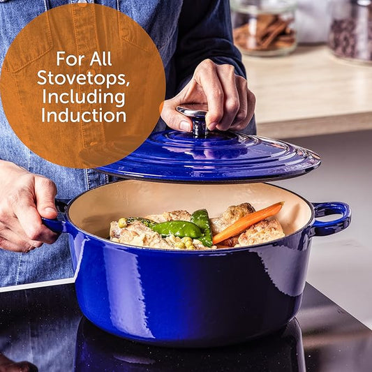 BK Bourgogne Enameled Cast Iron Dutch Oven, Royal Blue - 28cm/6.7L