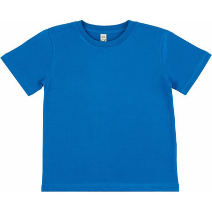 Earth Positive - Kids Organic Cotton T-Shirt - Plain Blue, Unisex