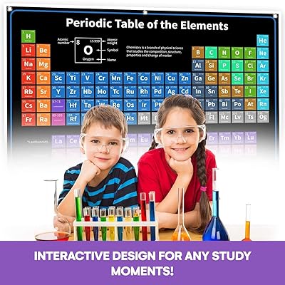 Bigtime Signs Periodic Table With Real Elements Inside - BLACK 35" 54" Chemistry Poster - Science Posters Periodic Table