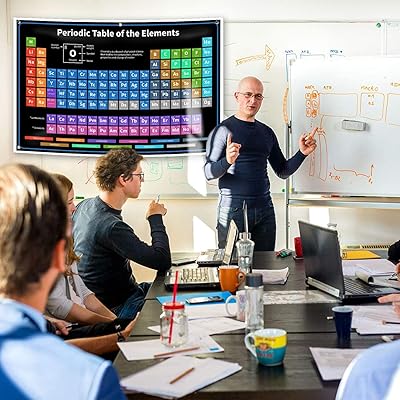Bigtime Signs Periodic Table With Real Elements Inside - BLACK 35" 54" Chemistry Poster - Science Posters Periodic Table
