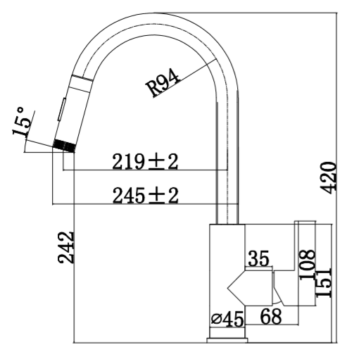 Black Designer Kitchen Tap Mizzo Trigo With Spray – Brush Function