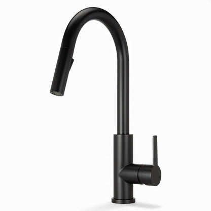 Black Designer Kitchen Tap Mizzo Trigo With Spray – Brush Function