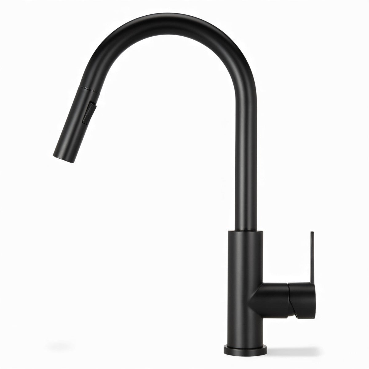 Black Designer Kitchen Tap Mizzo Trigo With Spray – Brush Function