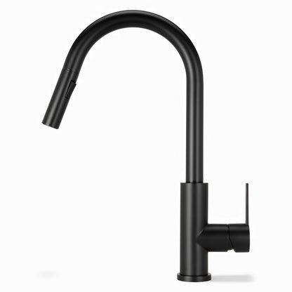 Black Designer Kitchen Tap Mizzo Trigo With Spray – Brush Function