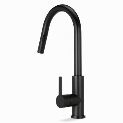 Black Designer Kitchen Tap Mizzo Trigo With Spray – Brush Function