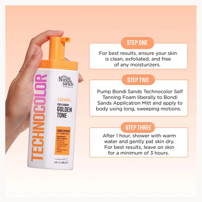 Bondi Sands Technocolor 1 Hour Express Self Tanning Foam - Caramel 200ml (Brand New - No Lid)