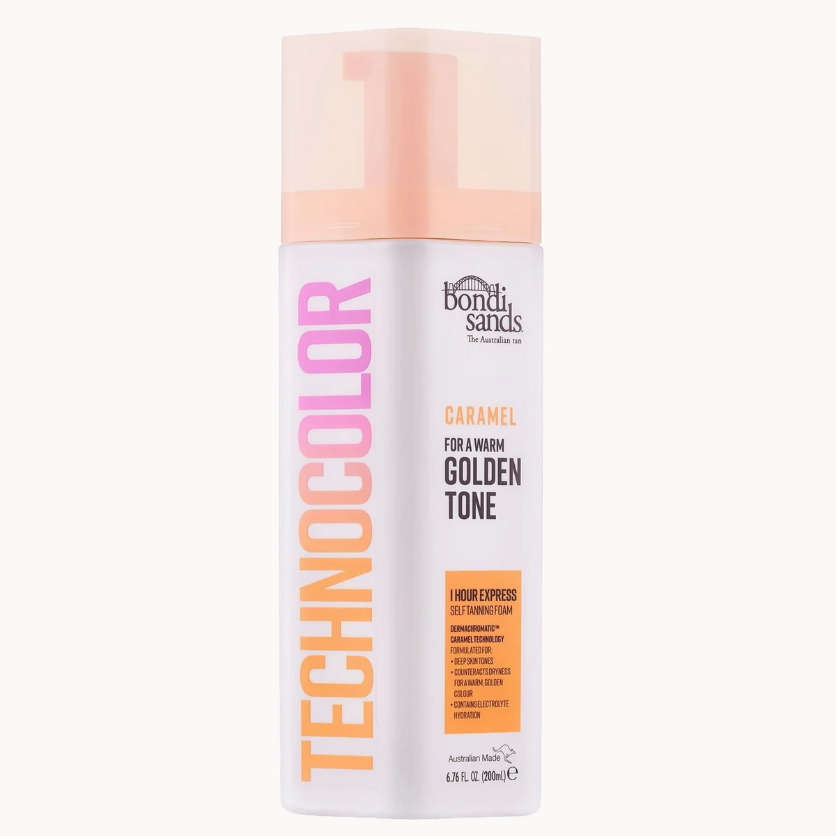 Bondi Sands Technocolor 1 Hour Express Self Tanning Foam - Caramel 200ml (Brand New - No Lid)
