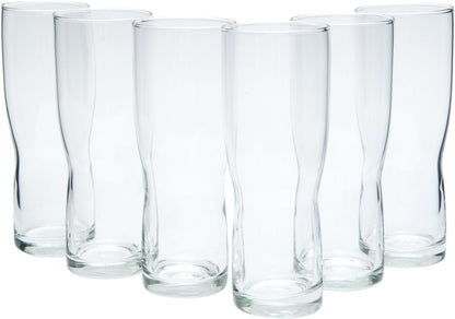 6 Pack Bormioli Rocco New Pilsner Beer Glass, Clear, 420ml