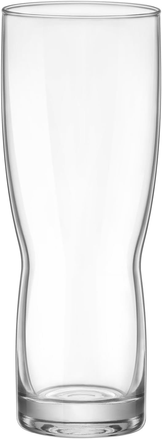 6 Pack Bormioli Rocco New Pilsner Beer Glass, Clear, 420ml