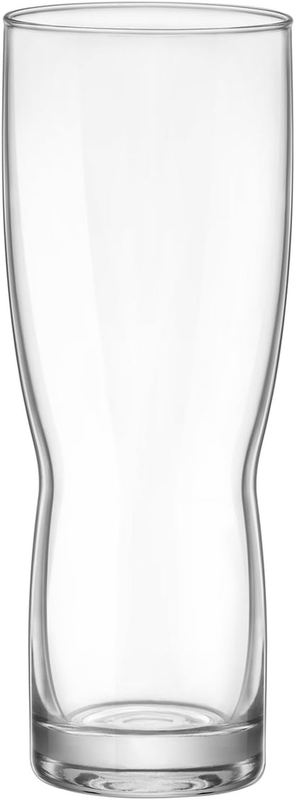 6 Pack Bormioli Rocco New Pilsner Beer Glass, Clear, 420ml