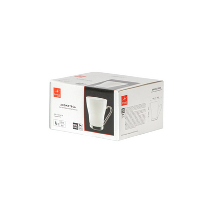 Bormioli Rocco Aromateca White Oslo Coffee/Tea Mug 23.5 cl Set of 4 in White Opal Glass