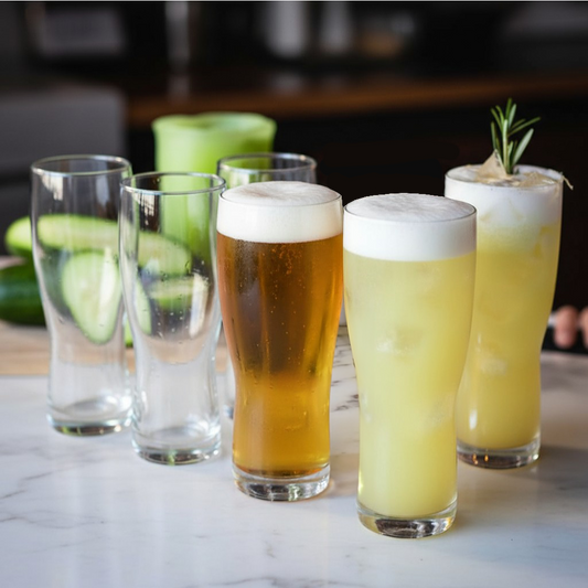 6 Pack Bormioli Rocco New Pilsner Beer Glass, Clear, 420ml