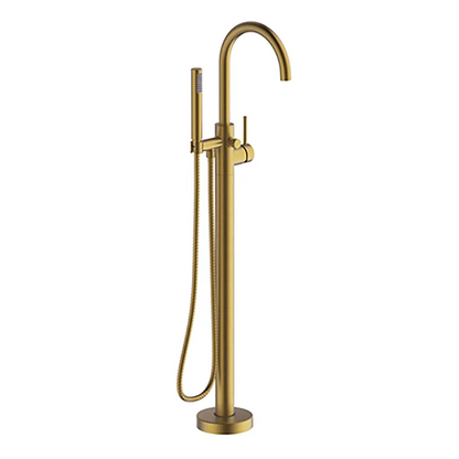 Britton Hoxton Floor Standing Mono Bath Shower Mixer Brushed Brass BRT-HOX.009BB