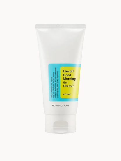 Cosrx Low pH Good Morning Gel Cleanser tube on a white background