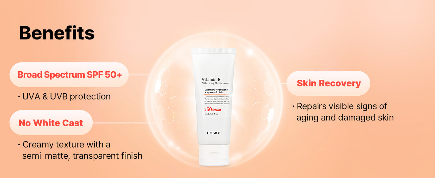 COSRX Vitamin E Vitalizing Sunscreen SPF 50+ 50ml