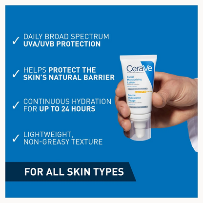 CeraVe AM Facial Moisturising Lotion SPF30 with Ceramides for Normal to Dry Skin 52ml