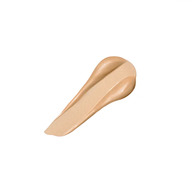 Beige makeup swatch on a white background