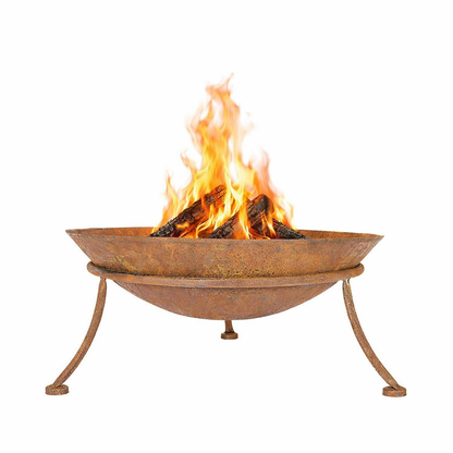 La Hacienda Kutu Corten Steel Rust Effect Fire Pit - 47cm(w) x 21cm(H)