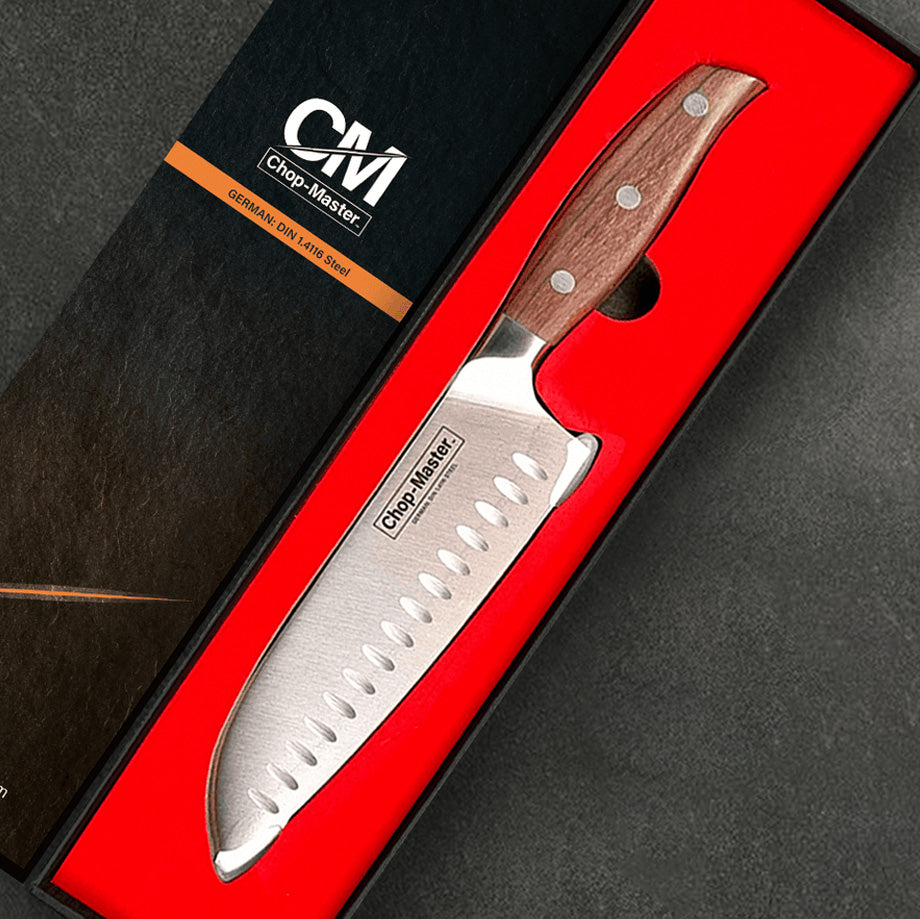7″ Santoku Knife – German Steel, Japanese-Style Blade, Perfect For Chefs & Home Cooks - by Chop-Master