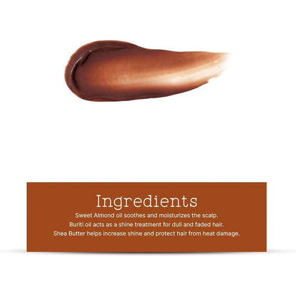 Brown Christophe_Robin_ hair mask swatch with ingredients text on a white background