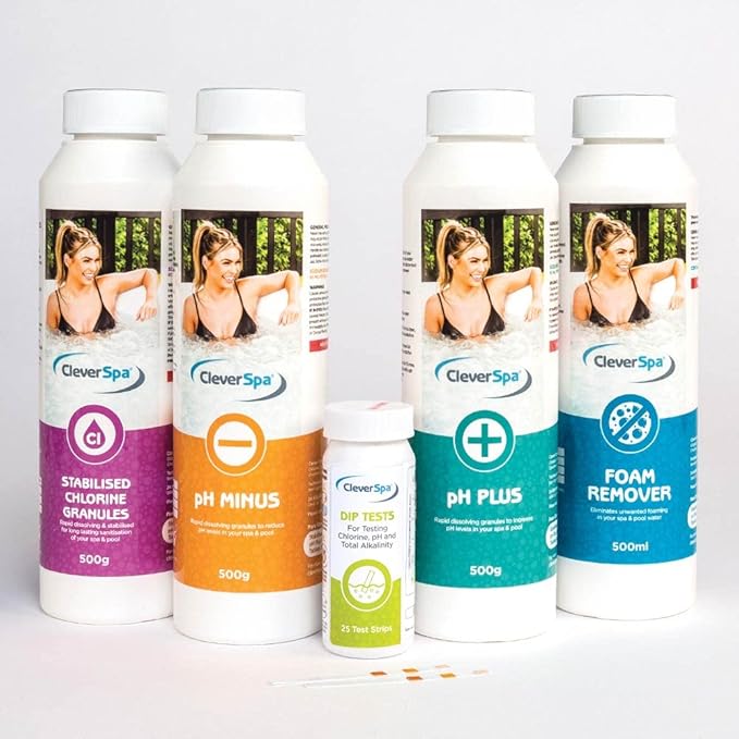 CleverSpa Universal Spa Chemical Outdoor Hot Tub Starter Kit (5 Pack)