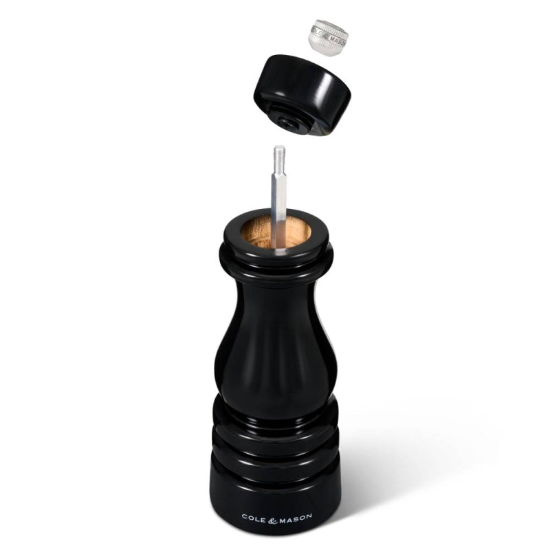 Cole & Mason London 18cm Black Gloss Salt Mill Grinder