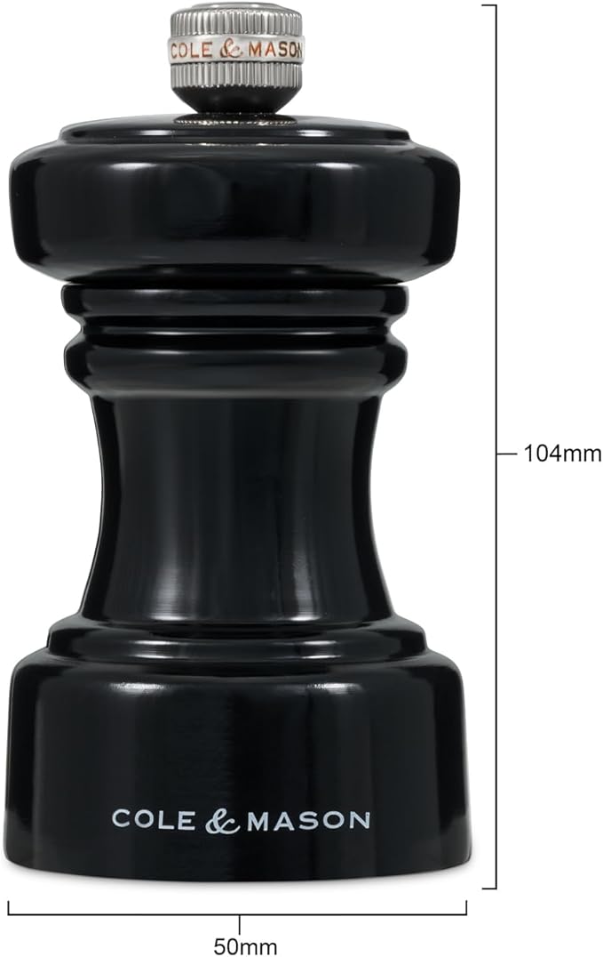Cole & Mason London 104mm Black Wood Hoxton Salt Mill