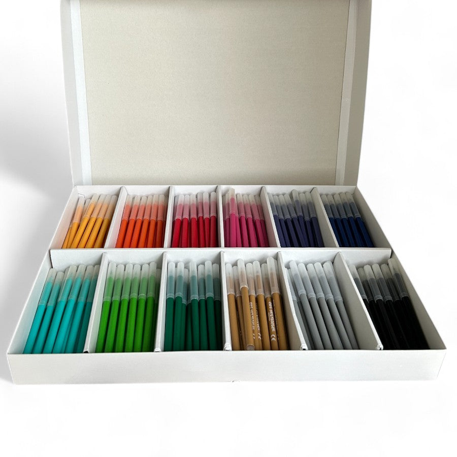 Pack of 288 Felt Pens in 12 Vibrant Colours Non Toxic, Washable - Consortium Colourworld
