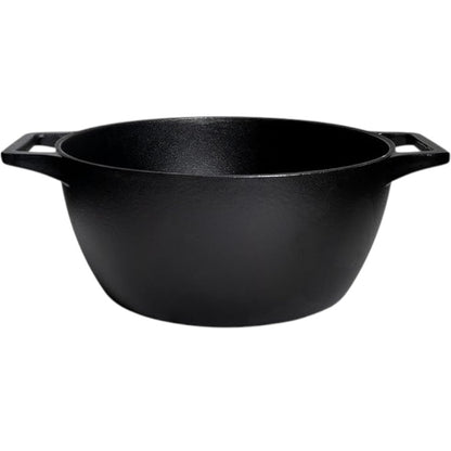CrushGrind® 4-in-1 Cast Iron Dutch Oven 6.5L – Casserole / Grill Pan, Bread Dome & Pizza Stone in One