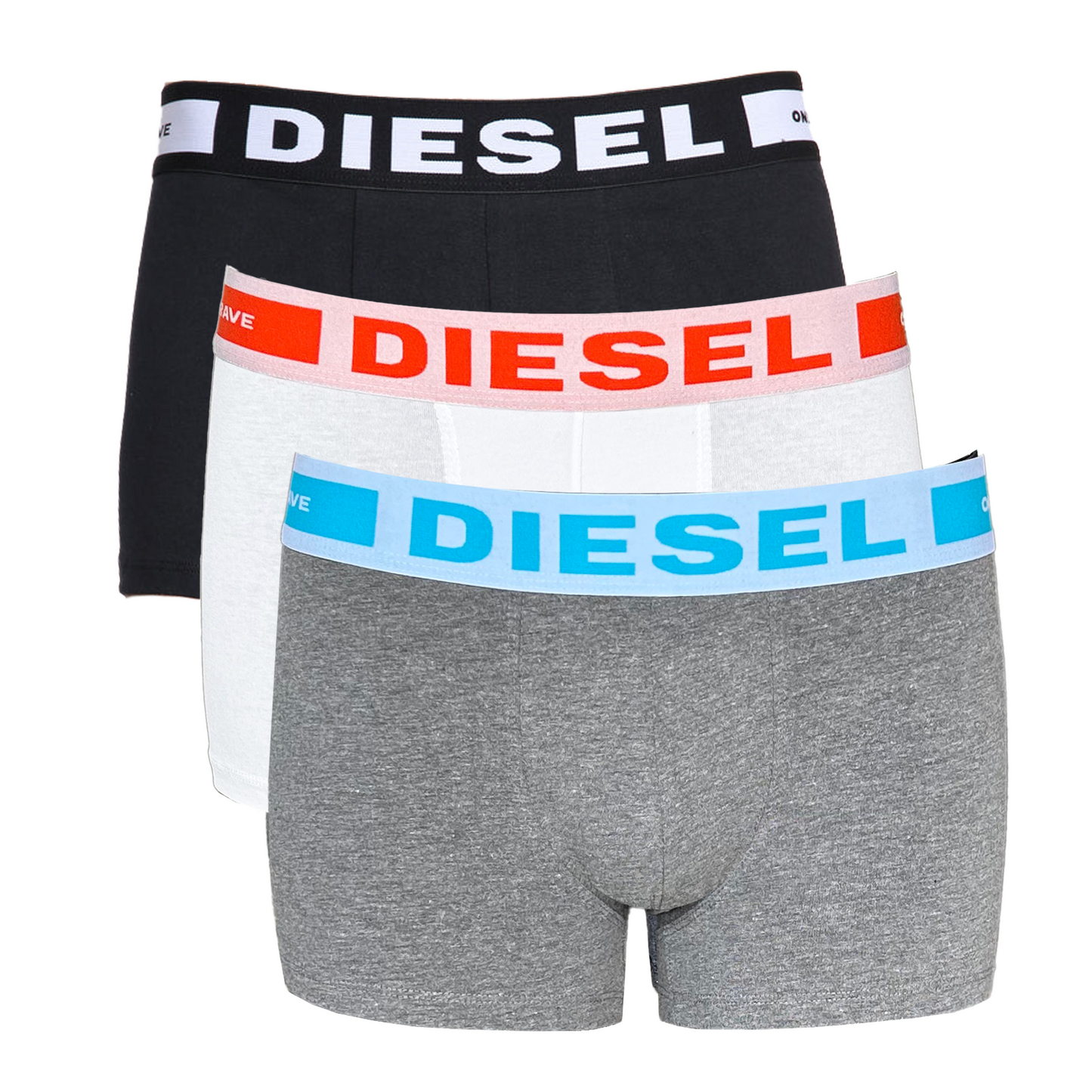 Diesel Men’s Boxer Shorts 3-Pack underwear – Cotton Stretch Trunks Choice of Colours  (M, L, XL)
