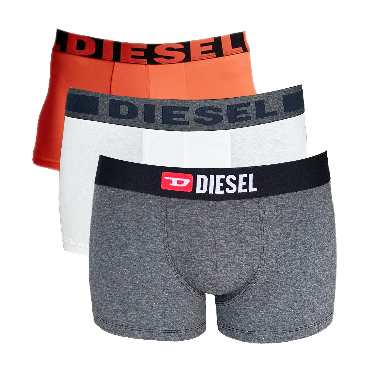 Diesel Men’s Boxer Shorts 3-Pack underwear – Cotton Stretch Trunks Choice of Colours  (M, L, XL)