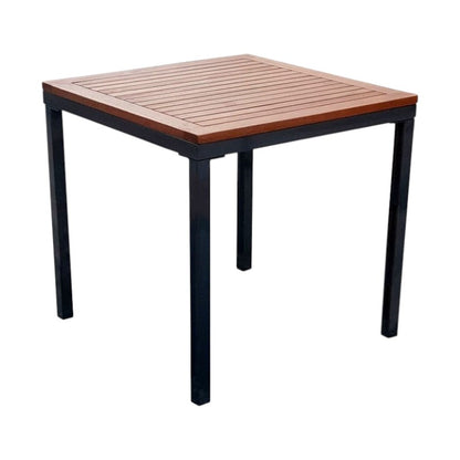 Premium 4 Seater Hardwood Outdoor Garden Patio Dining Set With Metal Frame – Square Table Stackable ChaIrs Brackenstyle Dorset