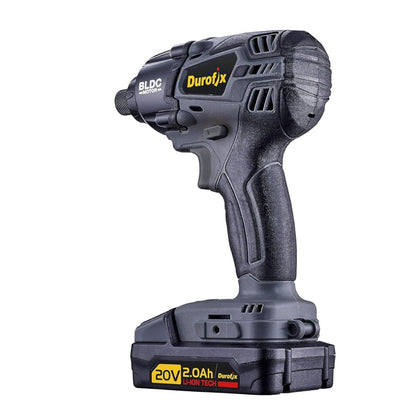Durofix 1/4" Hex Impact Driver Full Kit 20v Li-Ion Brushless Cordless With 2.0Ah Battery & Charger