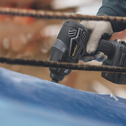 Durofix 1/4" Hex Impact Driver Full Kit 20v Li-Ion Brushless Cordless With 2.0Ah Battery & Charger