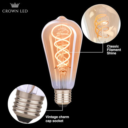 4W Crown LED Bulb – 2000K Extra Warm White – 220–240V AC