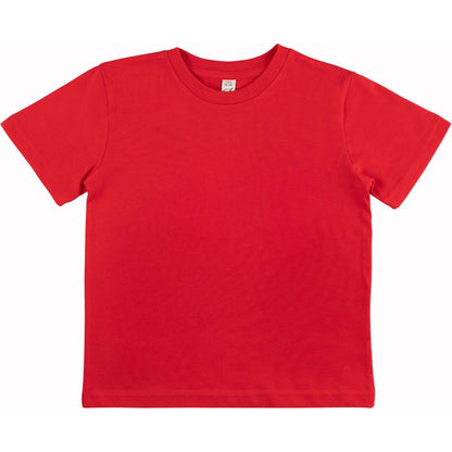 Earth Positive - Kids Organic Cotton T-Shirt - Plain Red, Unisex