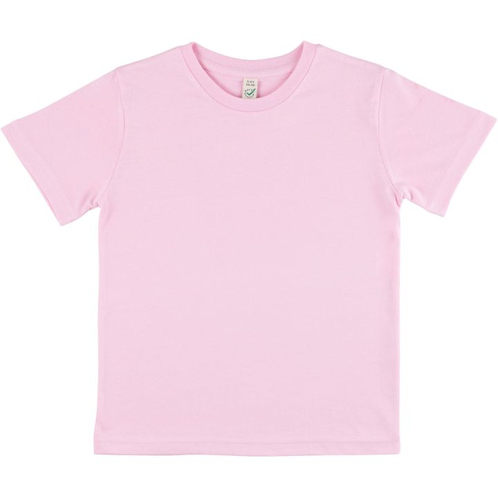 Earth Positive - Kids Organic Cotton T-Shirt - Plain Sweet Pink, Unisex