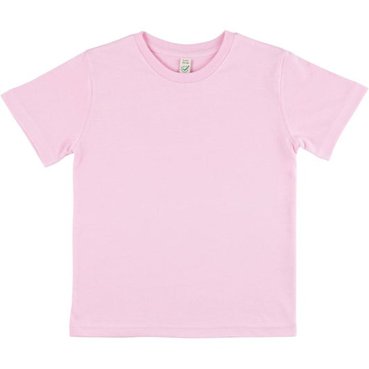 Earth Positive - Kids Organic Cotton T-Shirt - Plain Sweet Pink, Unisex