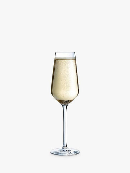 Eclat Cristal d'Arques Paris - Champagne Flutes, Set of 6, 230ml, Clear