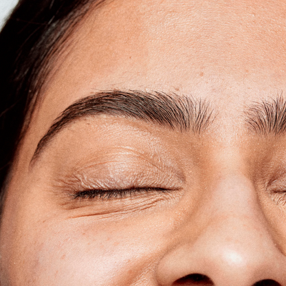 Close-up of a person's eye with a blurred background