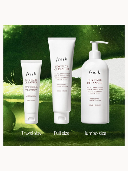 Fresh Soy Face Cleanser 400ml | Jumbo Size Gentle Daily Face Wash | Hydrating Soy Amino Acid Cleanser for All Skin Types