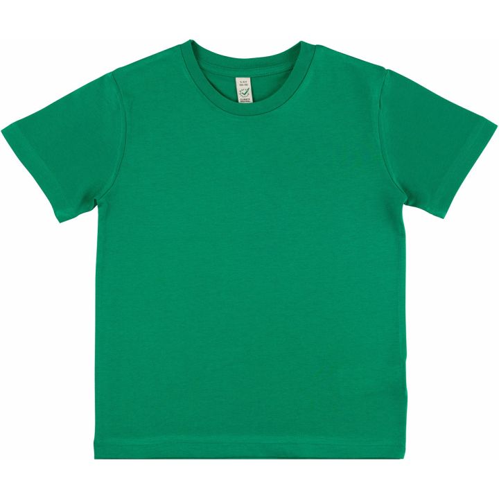 Earth Positive - Kids Organic Cotton T-Shirt - Plain Kelly Green, Unisex