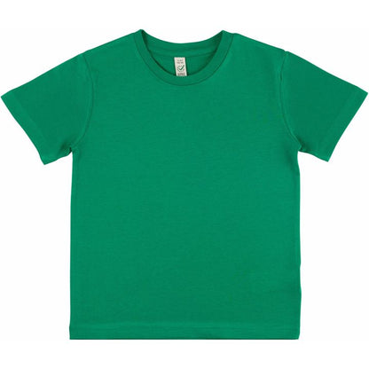Earth Positive - Kids Organic Cotton T-Shirt - Plain Kelly Green, Unisex