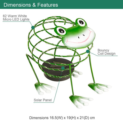 GardenKraft 62 LED Light Frog Solar Wire Ornament