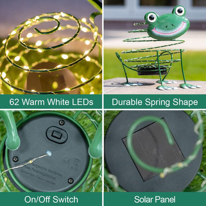 GardenKraft 62 LED Light Frog Solar Wire Ornament