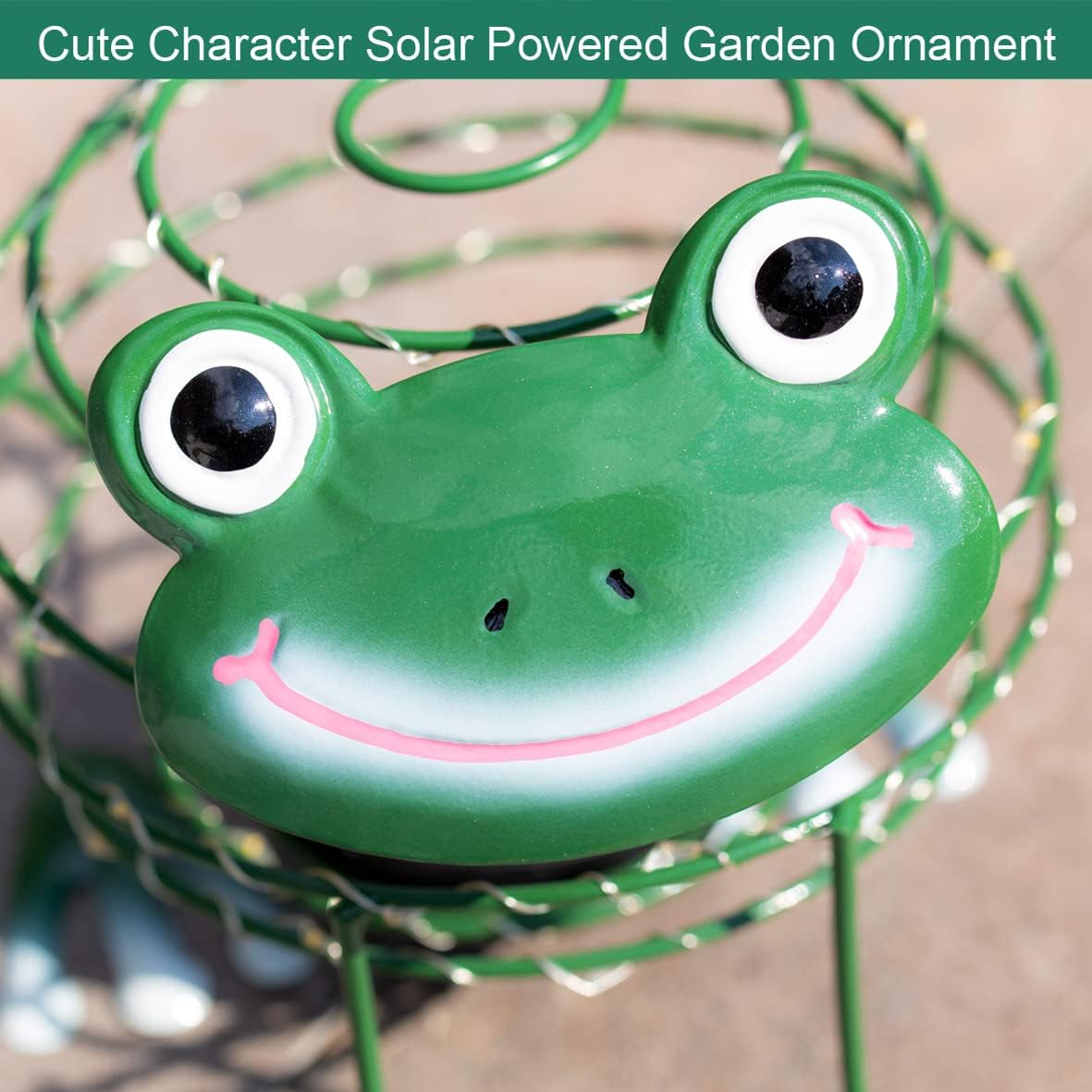 GardenKraft 62 LED Light Frog Solar Wire Ornament