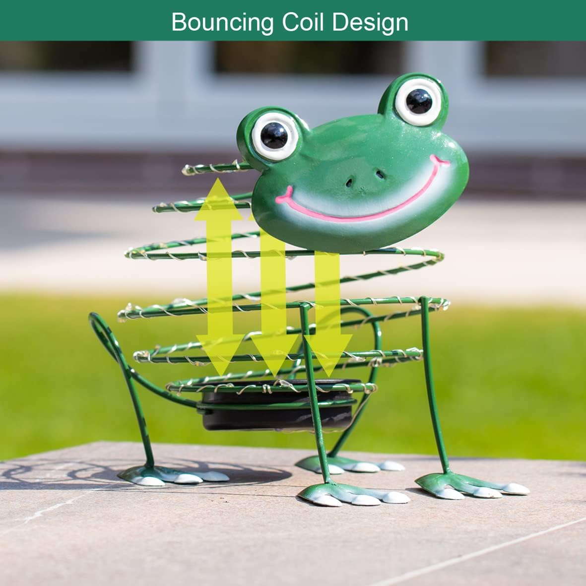 GardenKraft 62 LED Light Frog Solar Wire Ornament